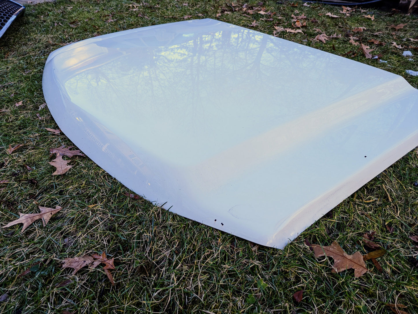 OEM HD Style Hood & Grill in White for 2003 - 2007 Chevrolet Silverado Cateye