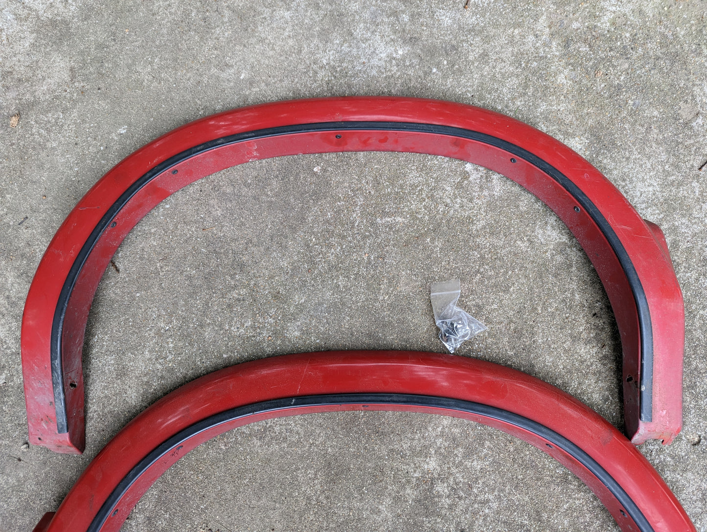OEM Pair of Rear Bed Fender Flare Extensions in Red for 2001-2004 Chevy S10 & GMC Sonoma 4 Door Crew Cab