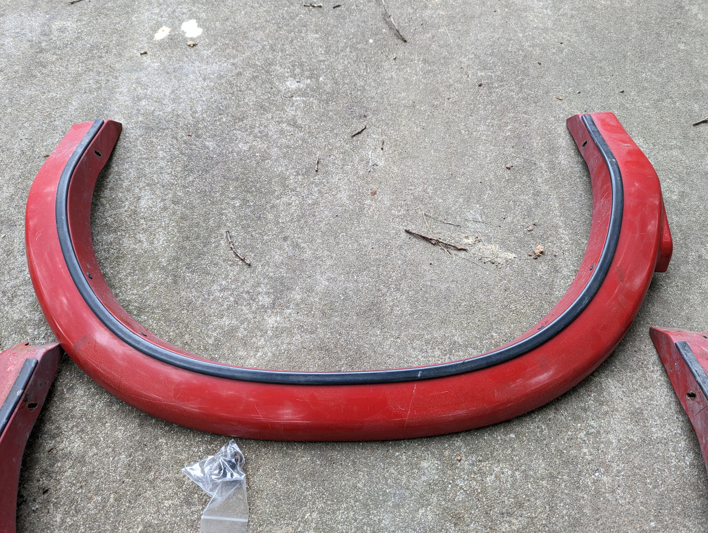 OEM Pair of Rear Bed Fender Flare Extensions in Red for 2001-2004 Chevy S10 & GMC Sonoma 4 Door Crew Cab