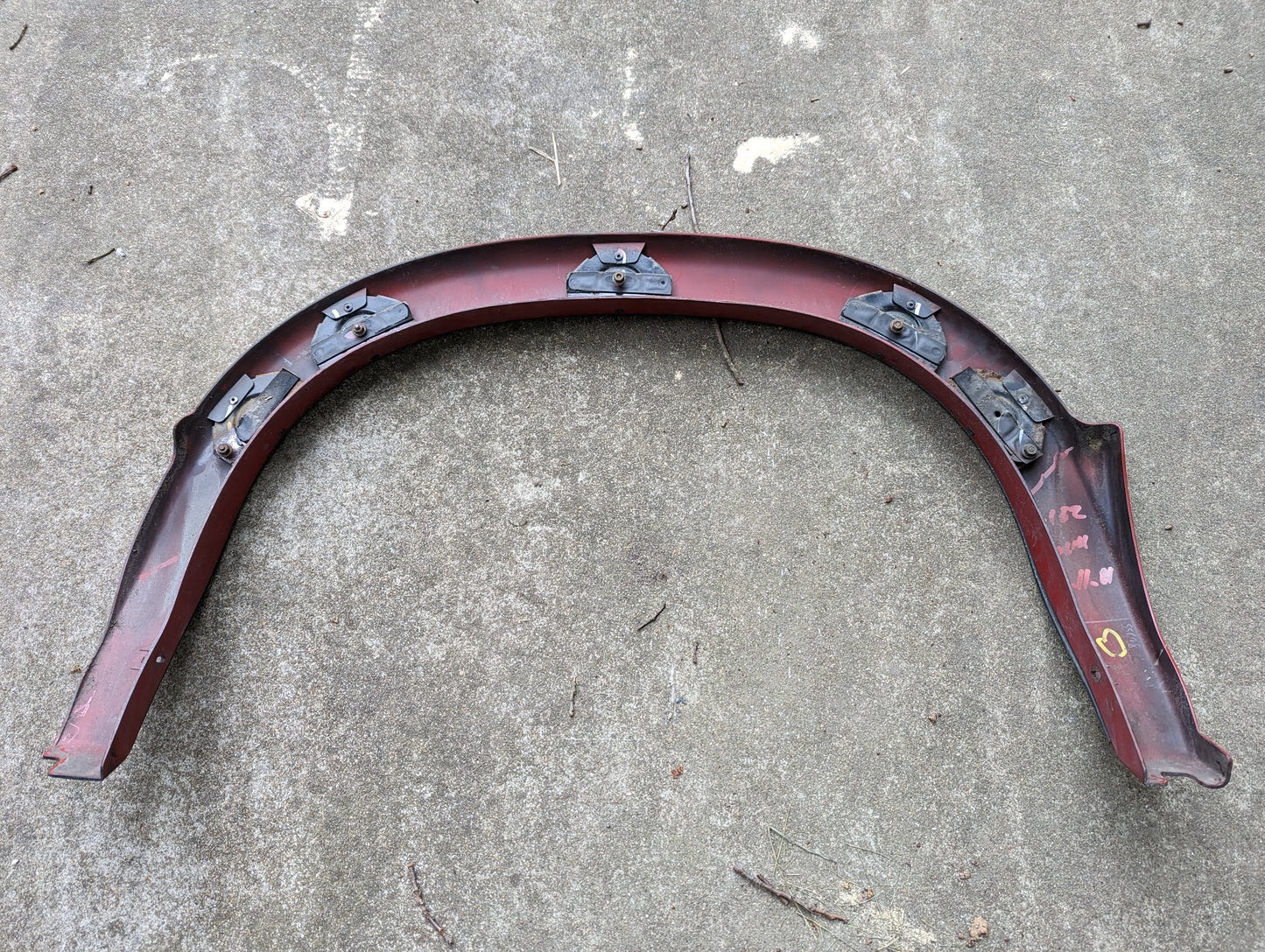 OEM Pair of Rear Bed Fender Flare Extensions in Red for 2001-2004 Chevy S10 & GMC Sonoma 4 Door Crew Cab