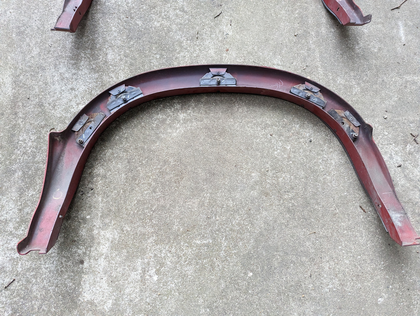 OEM Pair of Rear Bed Fender Flare Extensions in Red for 2001-2004 Chevy S10 & GMC Sonoma 4 Door Crew Cab
