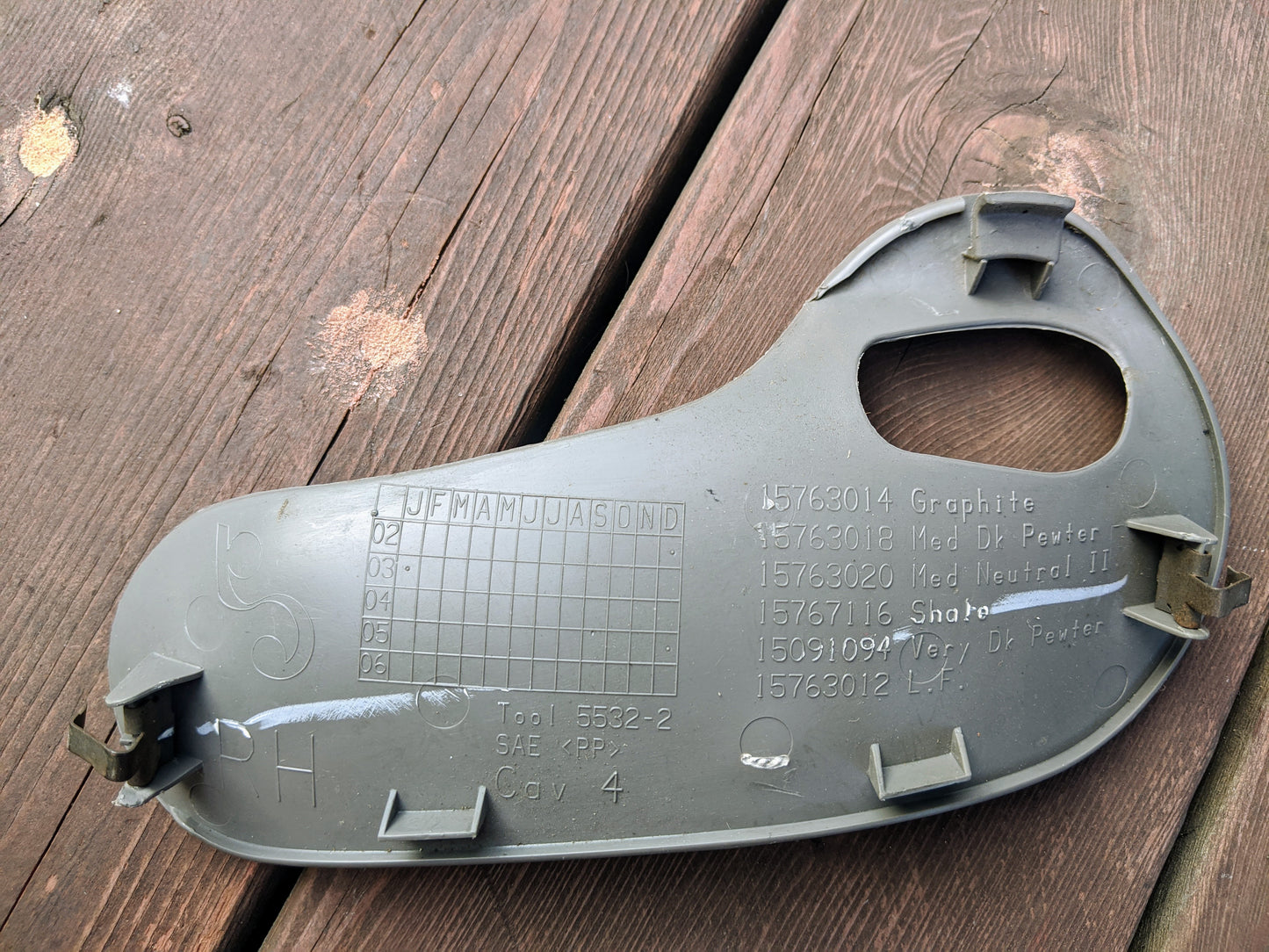 OEM Rear Passenger Door Handle Trim Cup in Light Gray for 2003-2006 Chevy Silverado, Tahoe, Suburban, and more