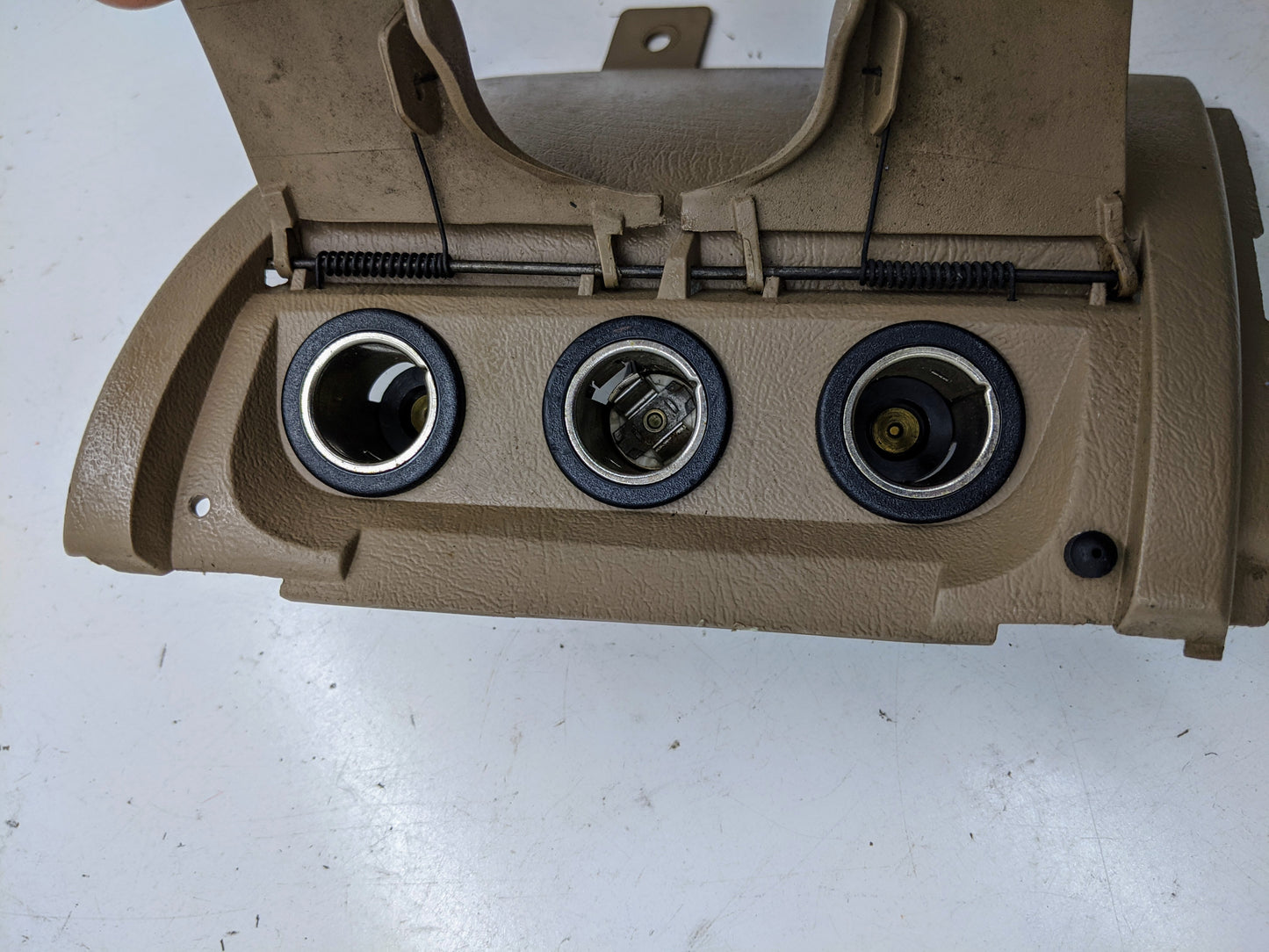 OEM 3 Port 12V Aux Panel Ash Tray Delete from 1998 - 2000 GMC Envoy in Beige/Tan