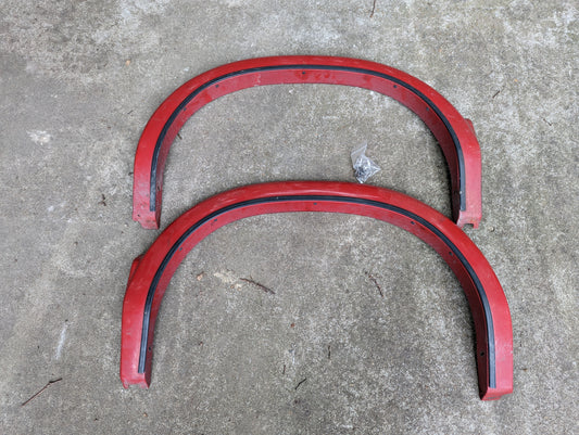 OEM Pair of Rear Bed Fender Flare Extensions in Red for 2001-2004 Chevy S10 & GMC Sonoma 4 Door Crew Cab