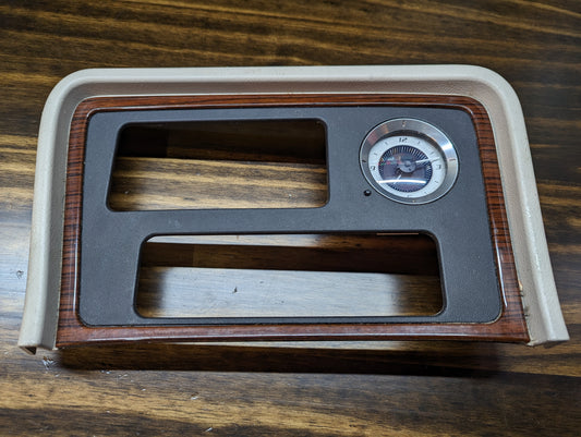 OEM Center Console Front Bin Woodgrain Trim with Clock for 2002 Cadillac Escalade