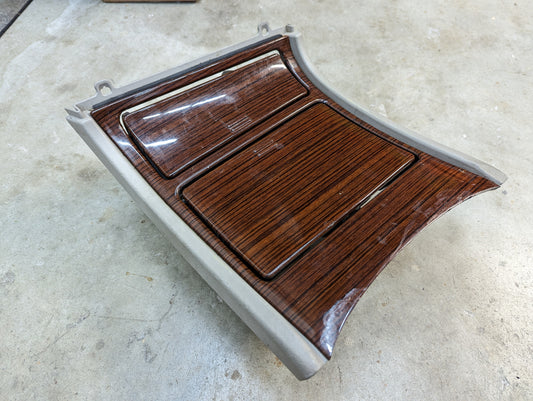 OEM Center Console Front Cup Holder & Trim Bezel in Shale with Woodgrain for 2002 Cadillac Escalade EXT ESV