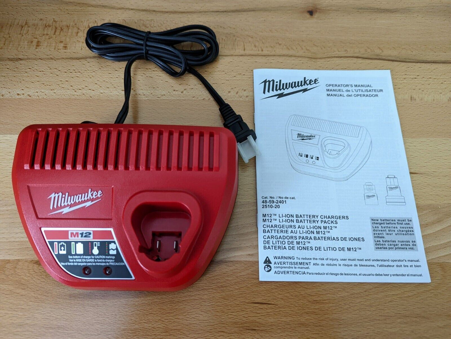NEW Genuine Milwaukee 48-59-2401 M12 12V Lithium Ion Battery Charger 12 Volt